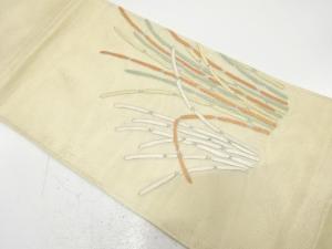 アンティーク　紗　木賊模様刺繍袋帯（材料）